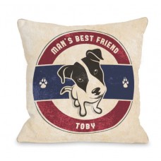 One Bella Casa Personalized Mans Best Friend Throw Pillow HMW9546